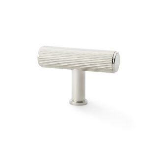 Alexander & Wilks AW801R-55-PN Crispin Reeded T Bar Cupboard Knob - Polished Nickel (LEAD TIME: 2-3 DAYS)