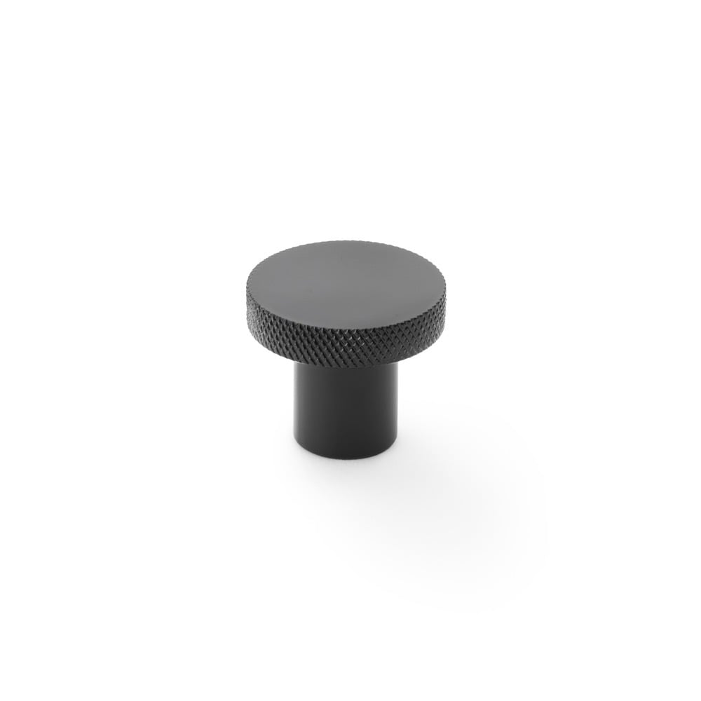 Alexander & Wilks AW802-30-BL Hanover Knurled Circular Cupboard Knob Black 30mm (LEAD TIME: 2-3 DAYS)