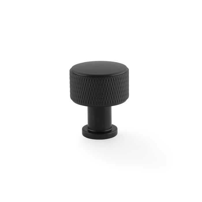 Alexander & Wilks AW807K-29-BL Lucia Knurled Cupboard Knob Black 29mm (LEAD TIME: 2-3 DAYS)