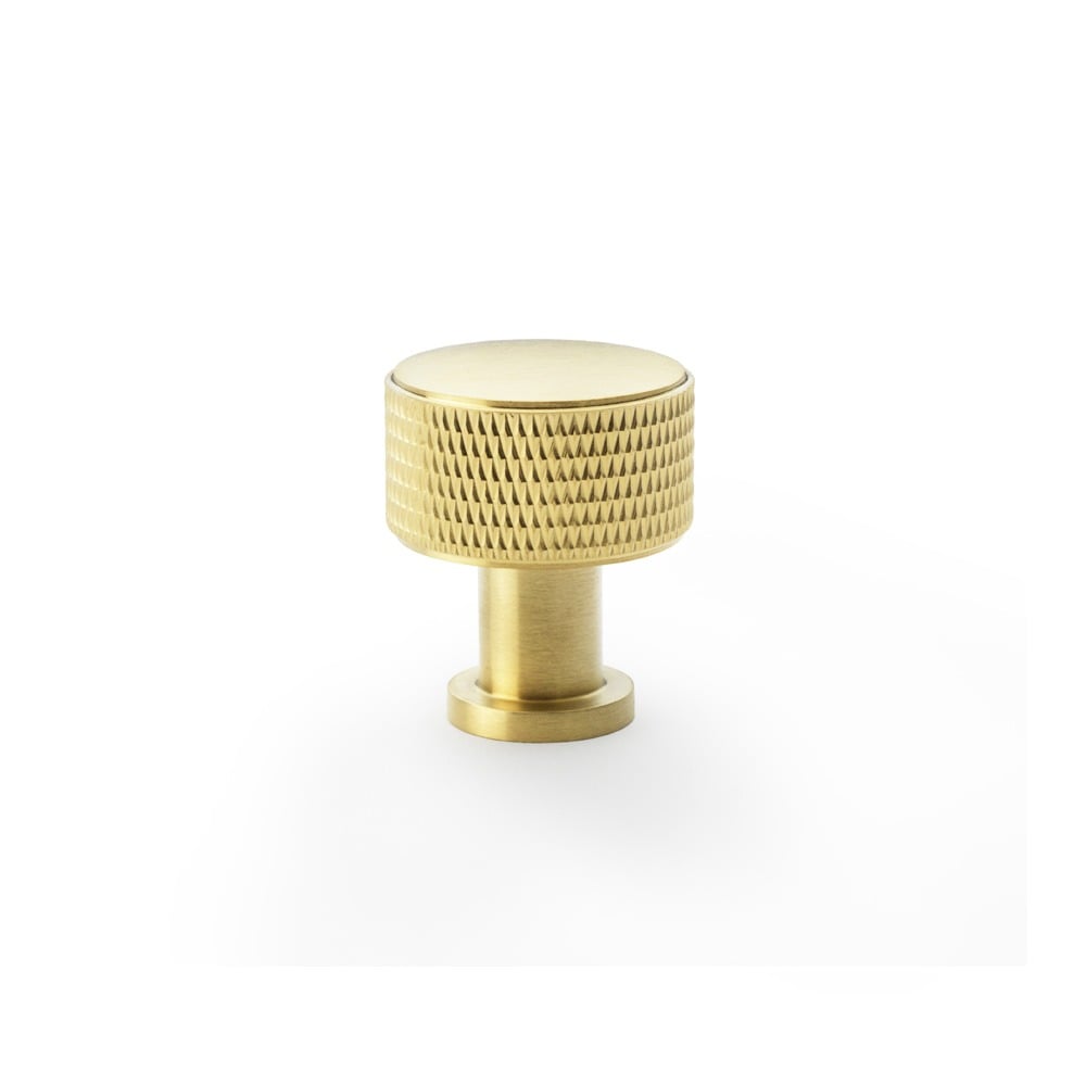 Alexander & Wilks AW807K-29-SBPVD Lucia Knurled Cupboard Knob - Satin Brass PVD 29mm (LEAD TIME: 2-3 DAYS)