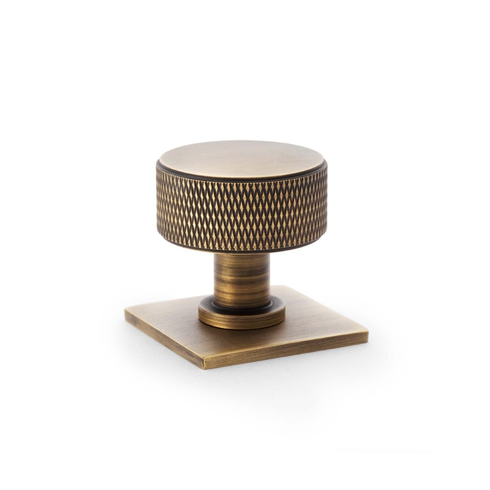 Alexander & Wilks AW807K-35-AB Lucia Knurled Cupboard Knob - Antique Brass 35mm (LEAD TIME: 2-3 DAYS)