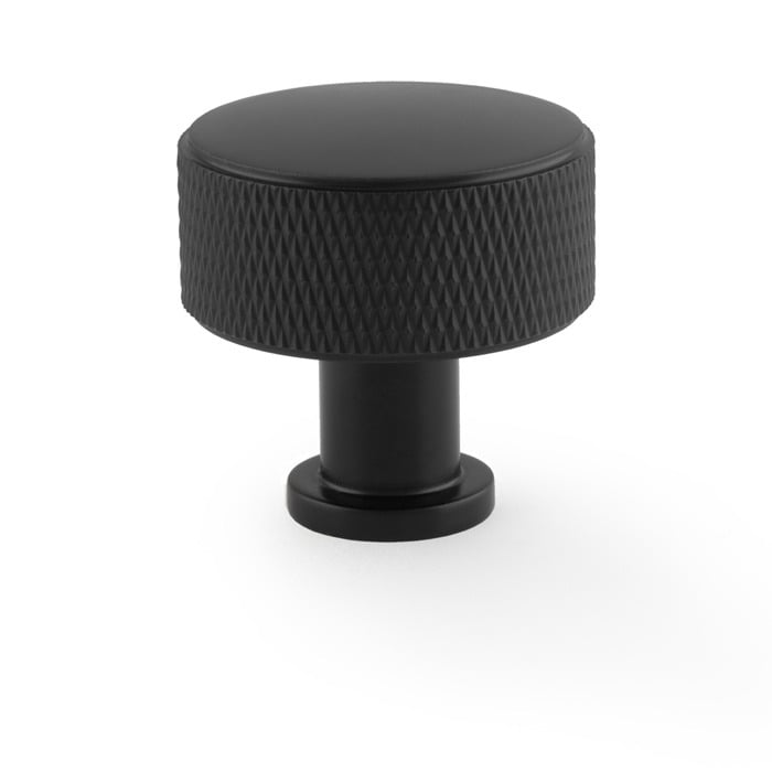 Alexander & Wilks AW807K-35-BL Lucia Knurled Cupboard Knob Black 35mm (LEAD TIME: 2-3 DAYS)