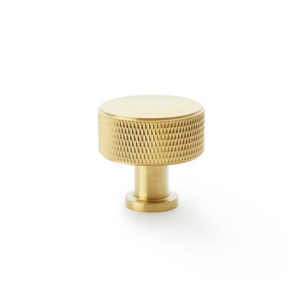 Alexander & Wilks AW807K-35-SBPVD Lucia Knurled Cupboard Knob - Satin Brass PVD 35mm (LEAD TIME: 2-3 DAYS)