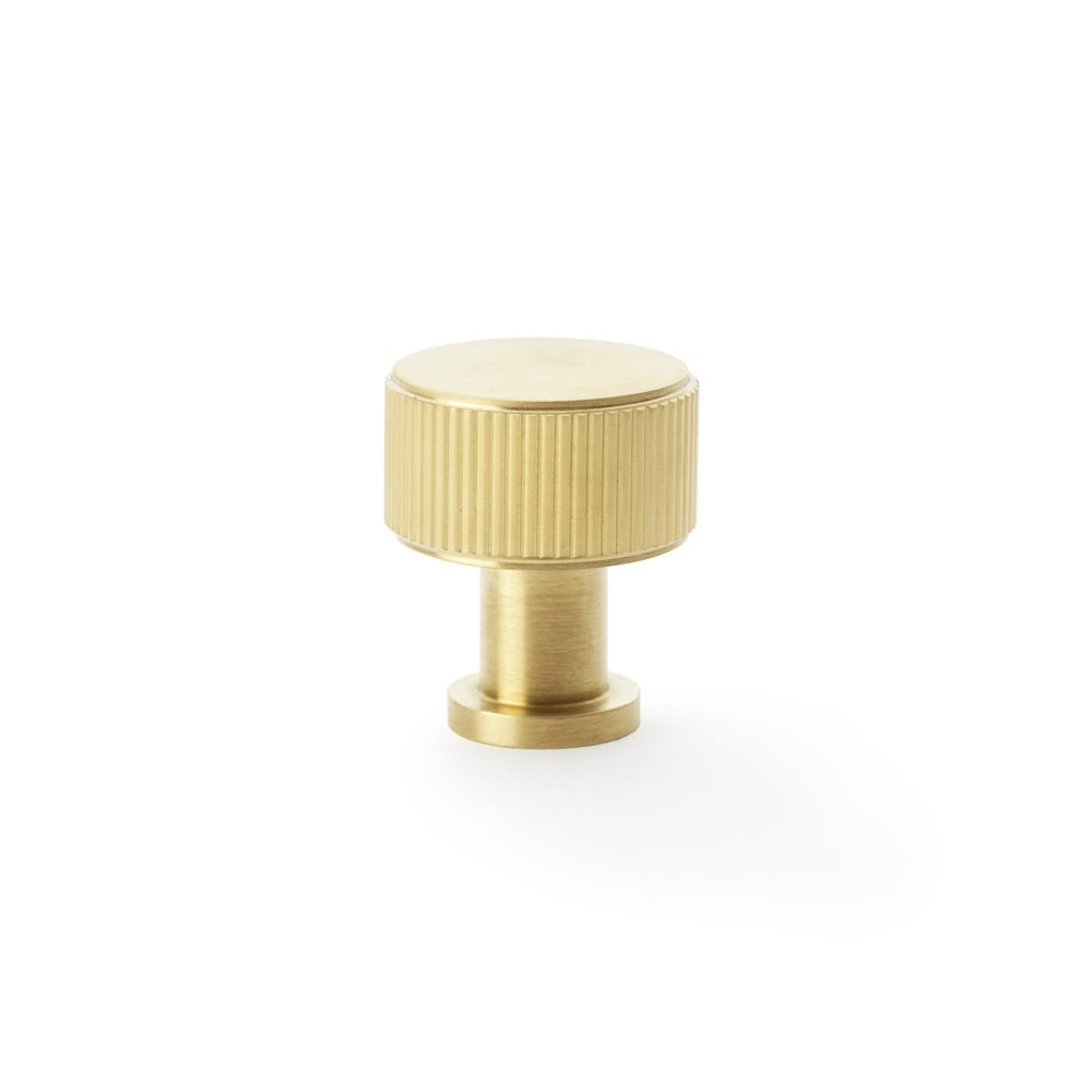 Alexander & Wilks AW807R-29-SBPVD Lucia Reeded Cupboard Knob - Satin Brass PVD 29mm (LEAD TIME: 2-3 DAYS)