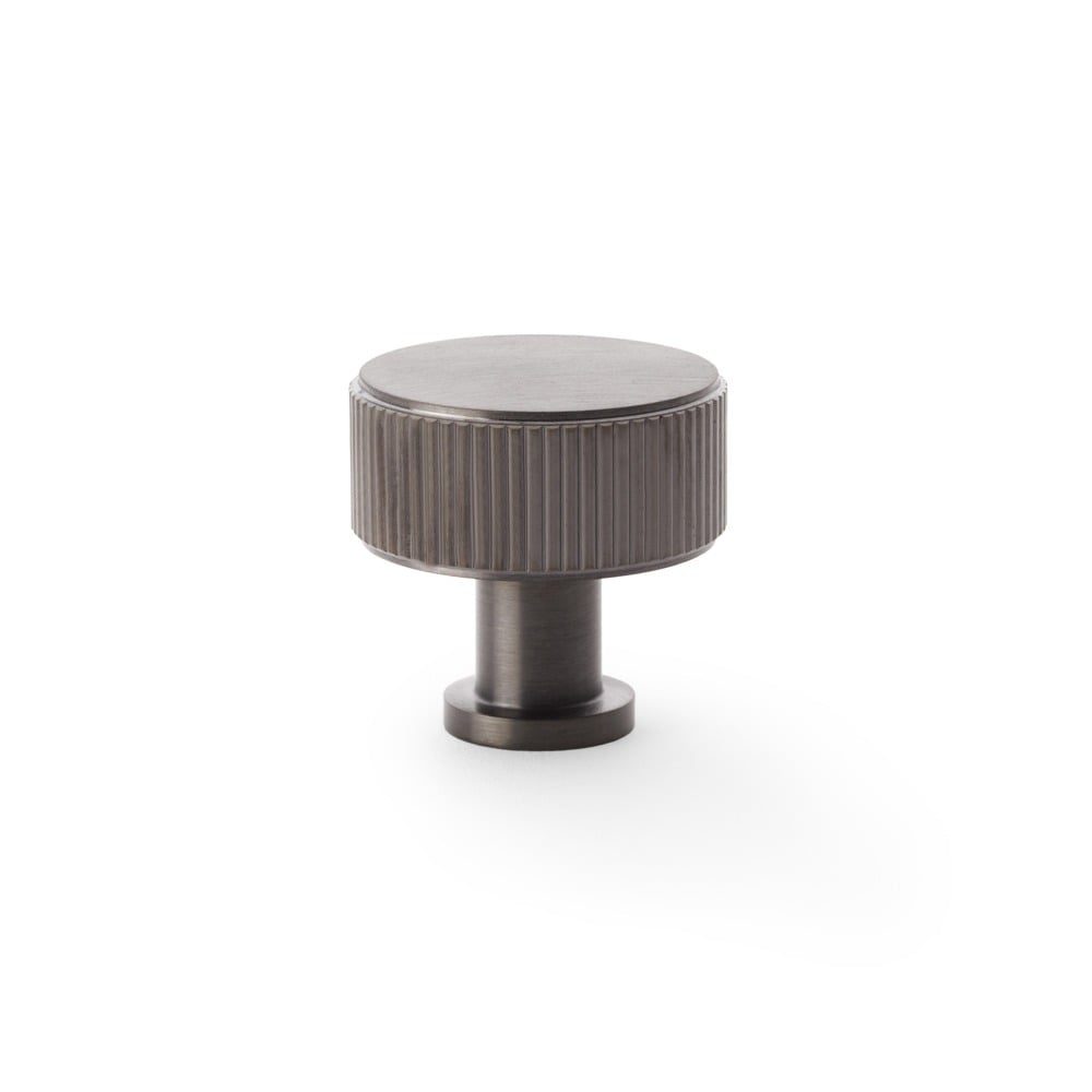 Alexander & Wilks AW807R-35-DBZPVD Lucia Reeded Cupboard Knob - Dark Bronze PVD 35mm (LEAD TIME: 2-3 DAYS)