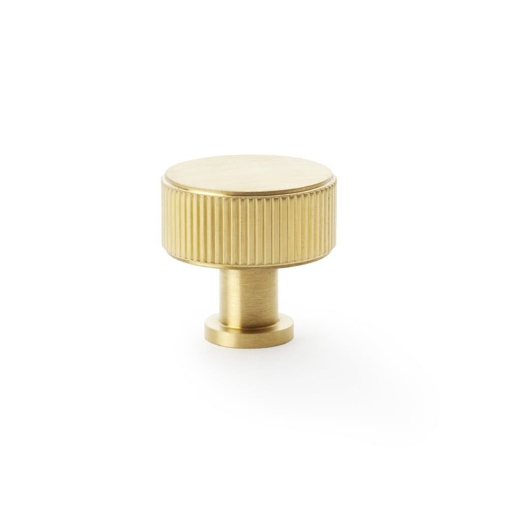 Alexander & Wilks AW807R-35-SBPVD Lucia Reeded Cupboard Knob - Satin Brass PVD 35mm (LEAD TIME: 2-3 DAYS)