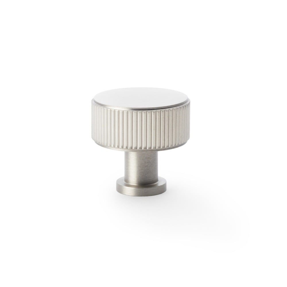 Alexander & Wilks AW807R-35-SN Lucia Reeded Cupboard Knob - Satin Nickel 35mm (LEAD TIME: 2-3 DAYS)