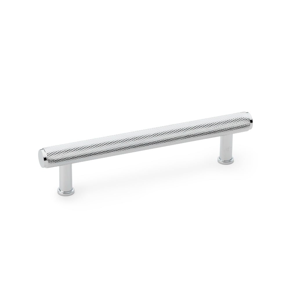 Alexander & Wilks AW809-128-PC Crispin Knurled T Bar Cupboard Pull Handle - Polished Chrome 128mm (LEAD TIME: 2-3 DAYS)