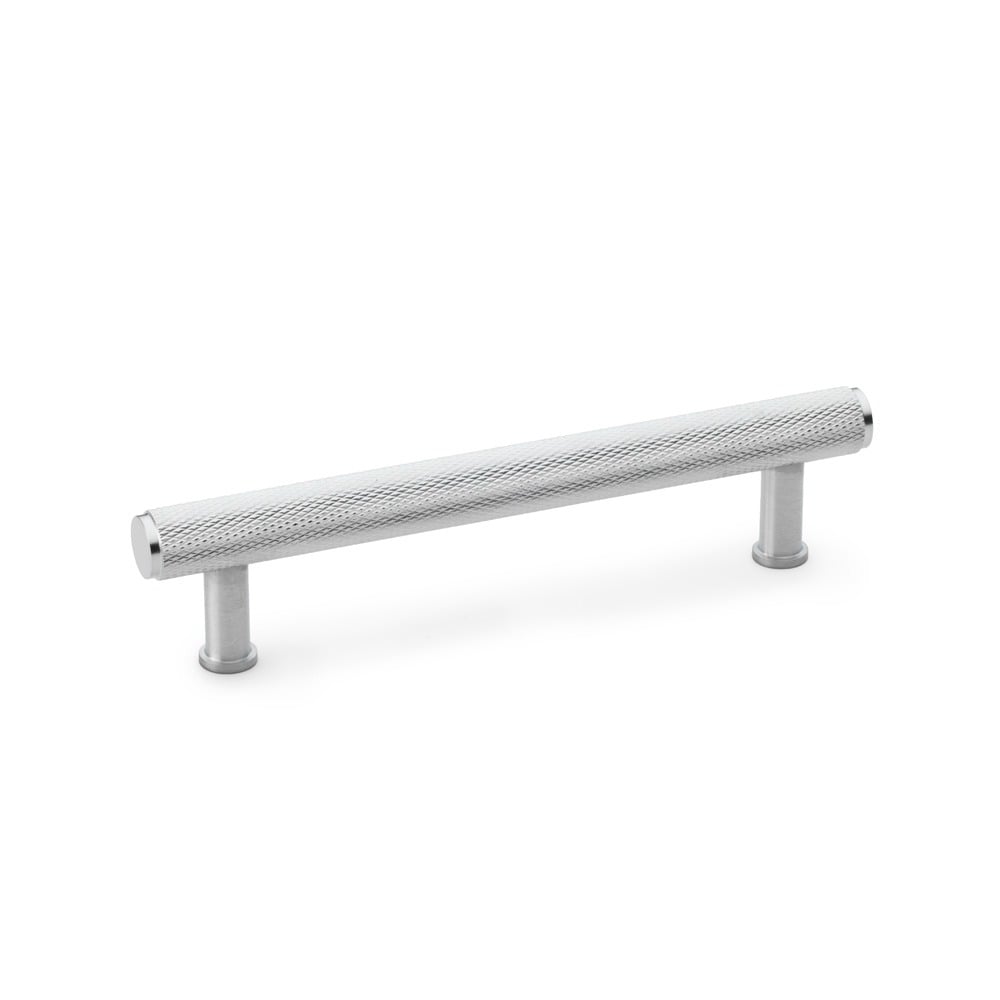 Alexander & Wilks AW809-128-SC Crispin Knurled T Bar Cupboard Pull Handle - Satin Chrome 128mm (LEAD TIME: 2-3 DAYS)