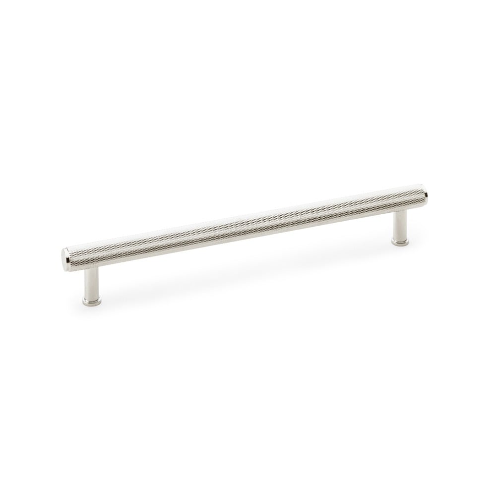 Alexander & Wilks AW809-224-PN Crispin Knurled T Bar Cupboard Pull Handle - Polished Nickel 224mm (LEAD TIME: 2-3 DAYS)