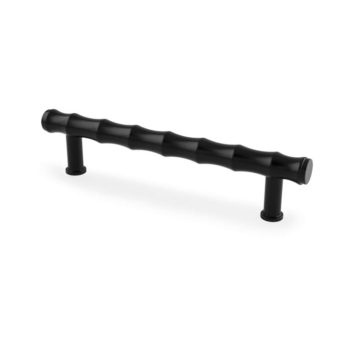 Alexander & Wilks AW809B-128-BL Crispin Bamboo T Bar Cupboard Pull Handle Black 128mm Centres (LEAD TIME: 2-3 DAYS)