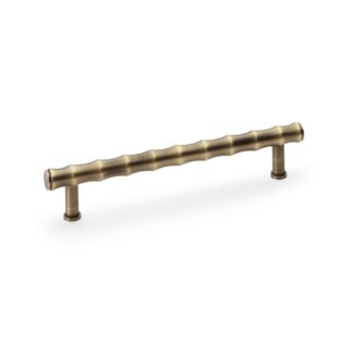 Alexander & Wilks AW809B-160-AB Crispin Bamboo T Bar Cupboard Pull Handle - Antique Brass (LEAD TIME: 2-3 DAYS)