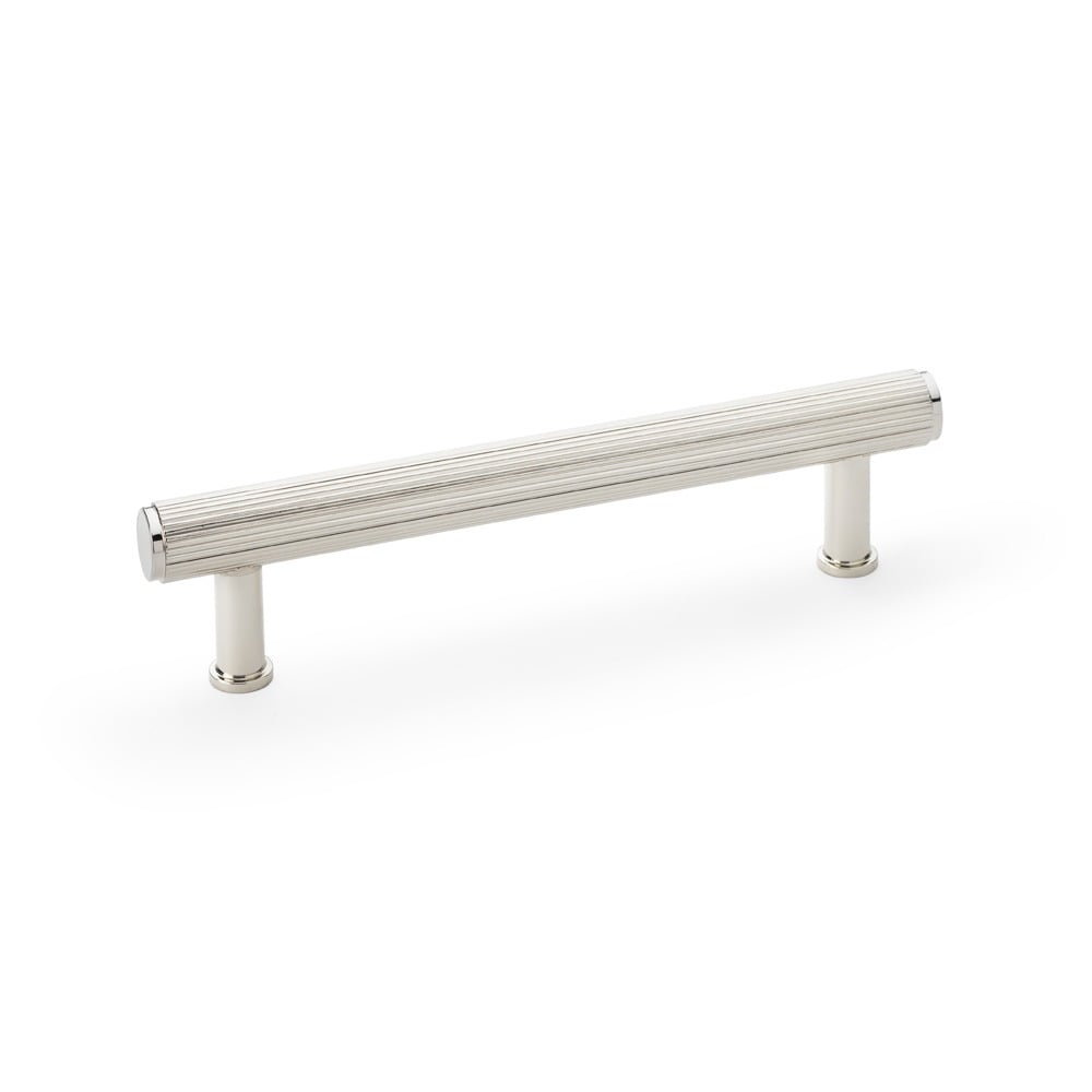 Alexander & Wilks AW809R-128-PN Crispin Reeded T Bar Cupboard Pull Handle - Polished Nickel 128mm (LEAD TIME: 2-3 DAYS)