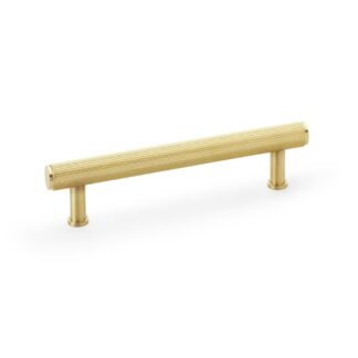 Alexander & Wilks AW809R-128-SBPVD Crispin Reeded T Bar Cupboard Pull Handle - Satin Brass PVD 128mm (LEAD TIME: 2-3 DAYS)