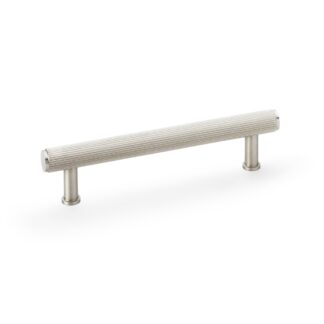 Alexander & Wilks AW809R-128-SN Crispin Reeded T Bar Cupboard Pull Handle - Satin Nickel 128mm (LEAD TIME: 2-3 DAYS)