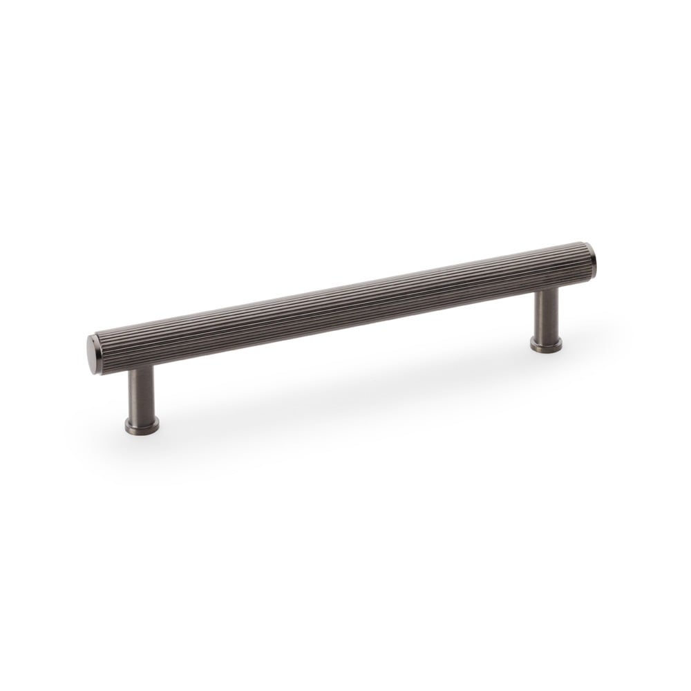 Alexander & Wilks AW809R-160-DBZPVD Crispin Reeded T Bar Cupboard Pull Handle - Dark Bronze PVD 160mm (LEAD TIME: 2-3 DAYS)
