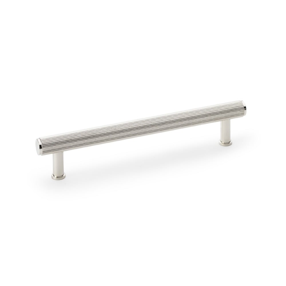 Alexander & Wilks AW809R-160-PN Crispin Reeded T Bar Cupboard Pull Handle - Polished Nickel 160mm (LEAD TIME: 2-3 DAYS)