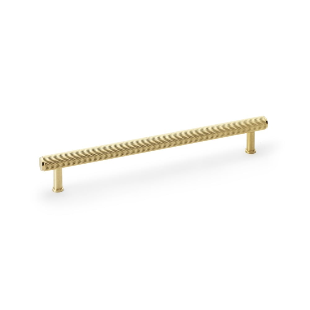 Alexander & Wilks AW809R-224-SBPVD Crispin Reeded T Bar Cupboard Pull Handle - Satin Brass PVD 224mm (LEAD TIME: 2-3 DAYS)