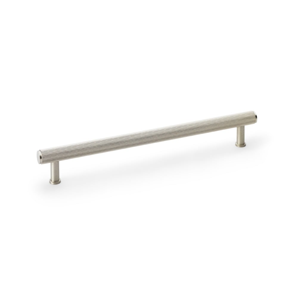 Alexander & Wilks AW809R-224-SN Crispin Reeded T Bar Cupboard Pull Handle - Satin Nickel 224mm (LEAD TIME: 2-3 DAYS)