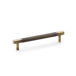 Alexander & Wilks AW810-128-AB Brunel Knurled T Bar Cupboard Handle - Antique Brass Centres 128mm (LEAD TIME: 2-3 DAYS)
