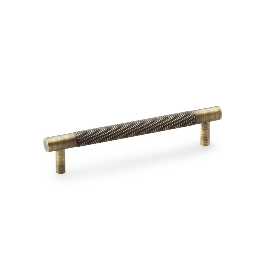 Alexander & Wilks AW810-128-AB Brunel Knurled T Bar Cupboard Handle - Antique Brass Centres 128mm (LEAD TIME: 2-3 DAYS)