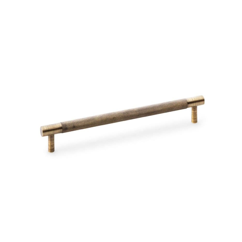 Alexander & Wilks AW810-192-AB Brunel Knurled T Bar Cupboard Handle - Antique Brass Centres 192mm (LEAD TIME: 2-3 DAYS)