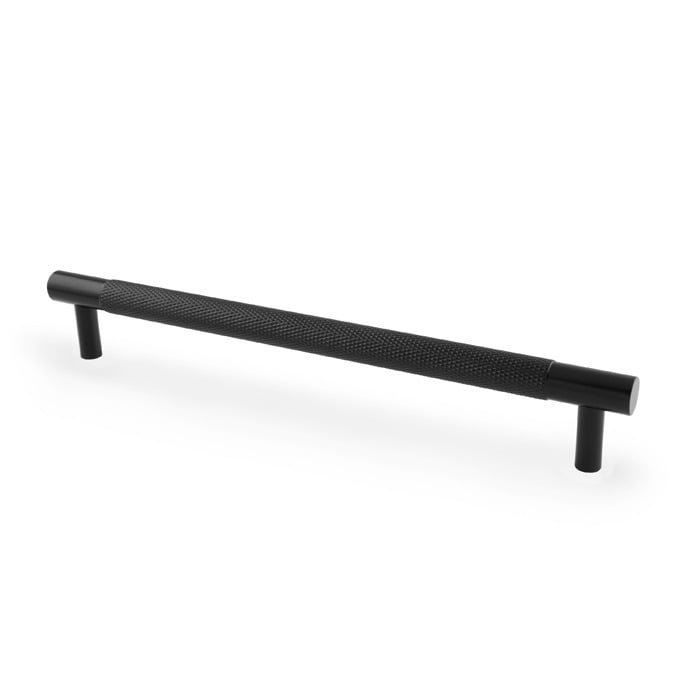 Alexander & Wilks AW810-192-BL Brunel Knurled T Bar Cupboard Handle Black Centres 192mm (LEAD TIME: 2-3 DAYS)