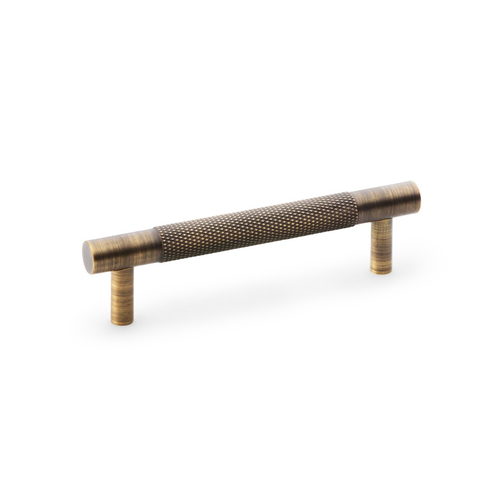 Alexander & Wilks AW810-96-AB Brunel Knurled T Bar Cupboard Handle - Antique Brass Centres 96mm (LEAD TIME: 2-3 DAYS)
