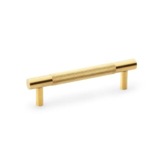 Alexander & Wilks AW810-96-SBPVD Brunel Knurled T Bar Cupboard Handle - Satin Brass PVD Centres 96mm (LEAD TIME: 2-3 DAYS)