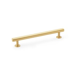 Alexander & Wilks AW814-160-SB Round T Bar Cabinet Pull Handle - Satin Brass 160mm (LEAD TIME: 2-3 DAYS)