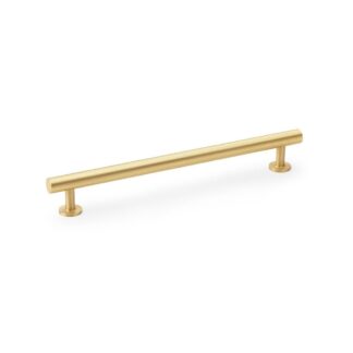 Alexander & Wilks AW814-192-SB Round T Bar Cabinet Pull Handle - Satin Brass 192mm (LEAD TIME: 2-3 DAYS)