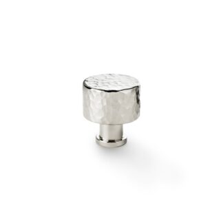 Alexander & Wilks AW816-30-PN Leila Hammered Cupboard Knob - Polished Nickel 30mm (LEAD TIME: 2-3 DAYS)
