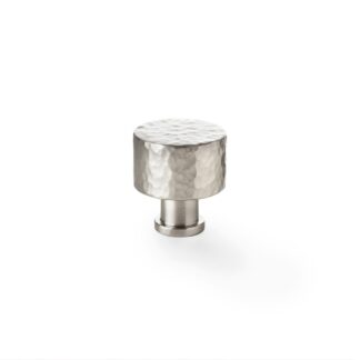 Alexander & Wilks AW816-30-SN Leila Hammered Cupboard Knob - Satin Nickel 30mm (LEAD TIME: 2-3 DAYS)