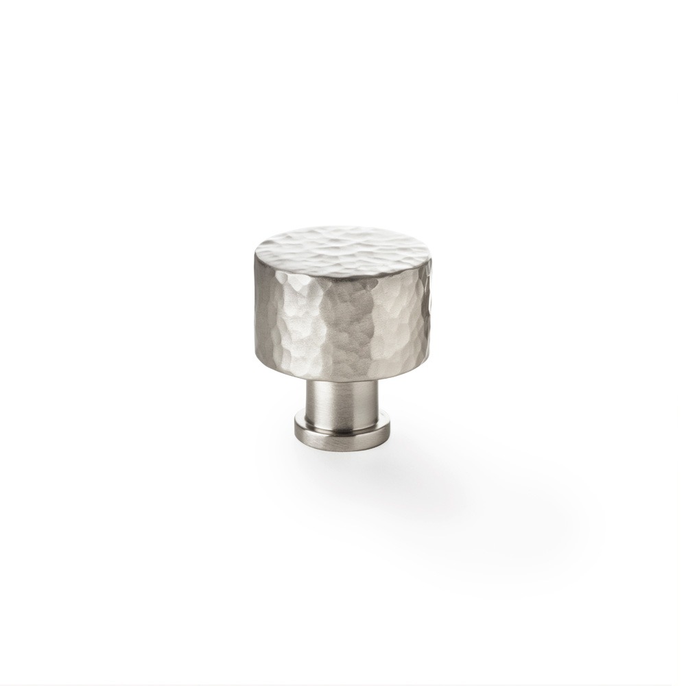 Alexander & Wilks AW816-30-SN Leila Hammered Cupboard Knob - Satin Nickel 30mm (LEAD TIME: 2-3 DAYS)