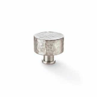 Alexander & Wilks AW816-35-SN Leila Hammered Cupboard Knob - Satin Nickel 35mm (LEAD TIME: 2-3 DAYS)