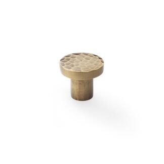 Alexander & Wilks AW820-30-AB Hanover Hammered Cupboard Knob - Antique Brass 30mm (LEAD TIME: 2-3 DAYS)