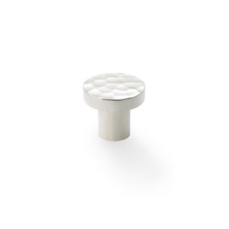 Alexander & Wilks AW820-30-PN Hanover Hammered Cupboard Knob - Polished Nickel 30mm (LEAD TIME: 2-3 DAYS)