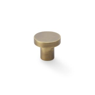Alexander & Wilks AW821-30-AB Hanover Plain Cupboard Knob - Antique Brass Knob 30mm (LEAD TIME: 2-3 DAYS)