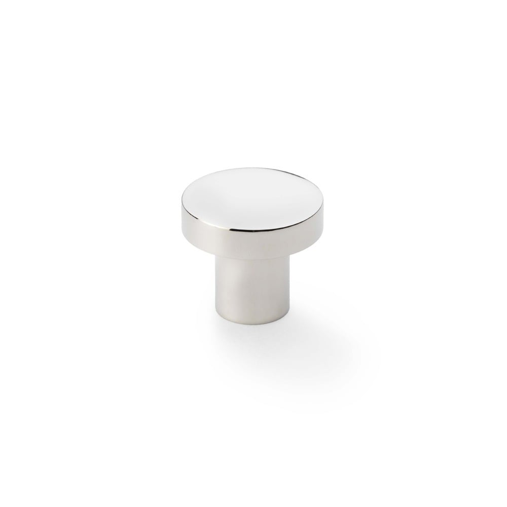 Alexander & Wilks AW821-30-PN Hanover Plain Cupboard Knob - Polished Nickel Knob 30mm (LEAD TIME: 2-3 DAYS)