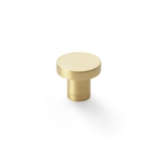 Alexander & Wilks AW821-30-SB Hanover Plain Cupboard Knob - Satin Brass Knob 30mm (LEAD TIME: 2-3 DAYS)