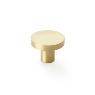 Alexander & Wilks AW821-38-SB Hanover Plain Cupboard Knob - Satin Brass Knob 38mm (LEAD TIME: 2-3 DAYS)