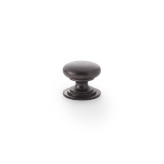 Alexander & Wilks AW825-25-DBZ Waltz Round Cupboard Knob On Stepped Rose - Dark Bronze Knob 25mm (LEAD TIME: 2-3 DAYS)