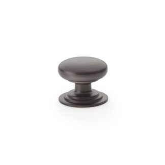 Alexander & Wilks AW825-32-DBZ Waltz Round Cupboard Knob On Stepped Rose - Dark Bronze Knob 32mm (LEAD TIME: 2-3 DAYS)