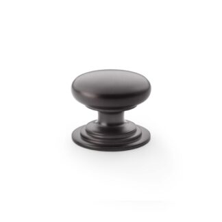 Alexander & Wilks AW825-38-DBZ Waltz Round Cupboard Knob On Stepped Rose - Dark Bronze Knob 38mm (LEAD TIME: 2-3 DAYS)