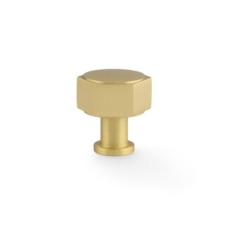 Alexander & Wilks AW828-33-SB Vesper Hex Cabinet Knob - Satin Brass (LEAD TIME: 2-3 DAYS)