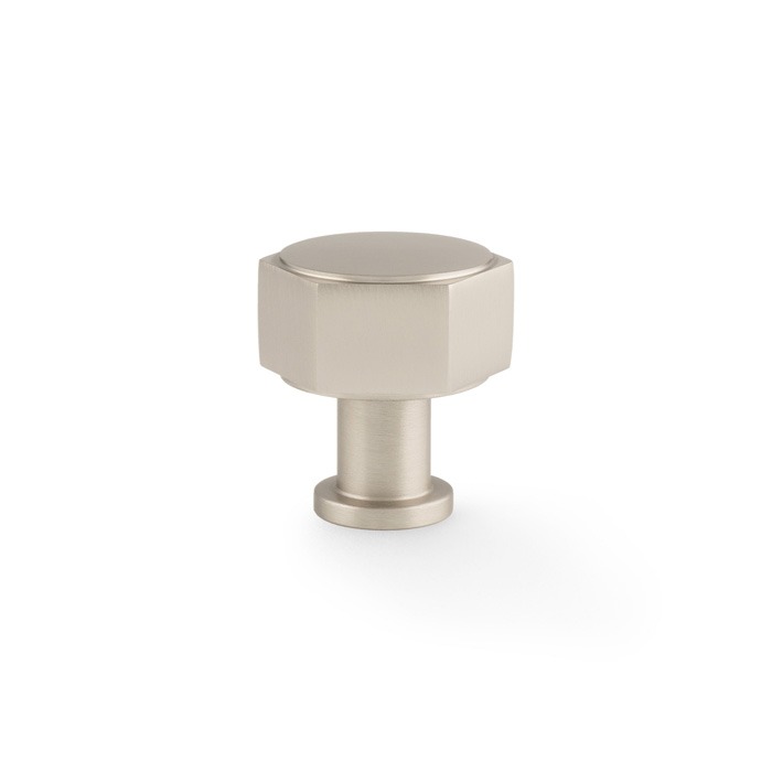 Alexander & Wilks AW828-33-SN Vesper Hex Cabinet Knob - Satin Nickel (LEAD TIME: 2-3 DAYS)