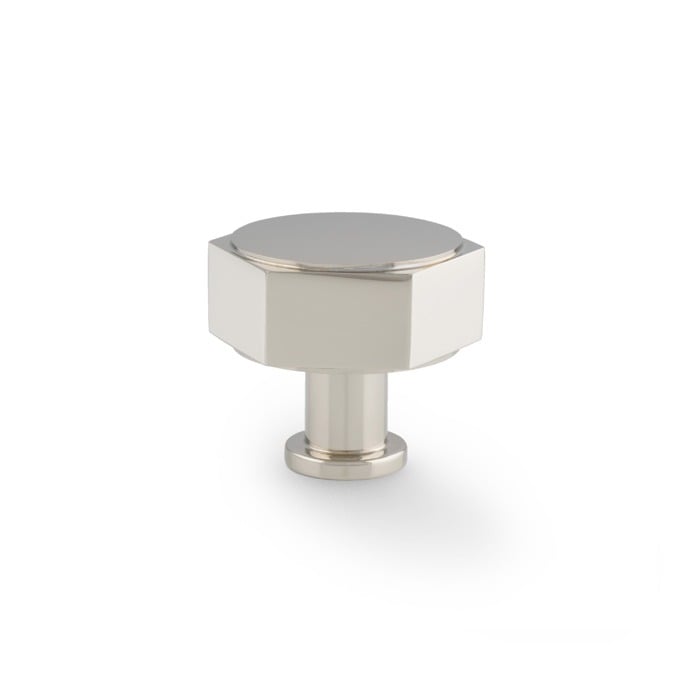 Alexander & Wilks AW828-40-PN Vesper Hex Cabinet Knob - Polished Nickel (LEAD TIME: 2-3 DAYS)