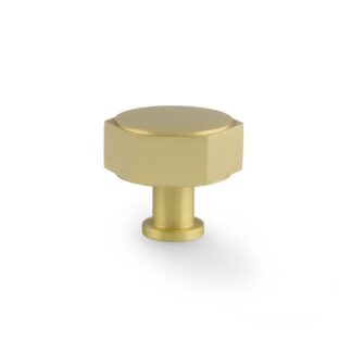 Alexander & Wilks AW828-40-SB Vesper Hex Cabinet Knob - Satin Brass (LEAD TIME: 2-3 DAYS)