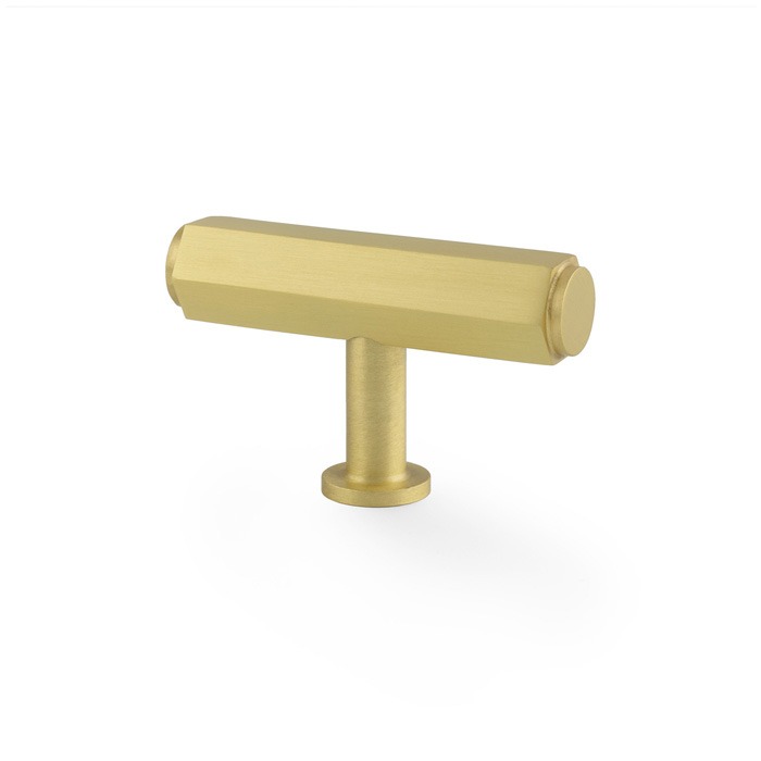 Alexander & Wilks AW829-55-SB Vesper Hex T Bar Cabinet Knob - Satin Brass (LEAD TIME: 2-3 DAYS)