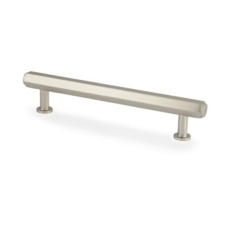 Alexander & Wilks AW830-128-SN Vesper Hex T Bar Cabinet Pull - Satin Nickel 128mm C/C (LEAD TIME: 2-3 DAYS)